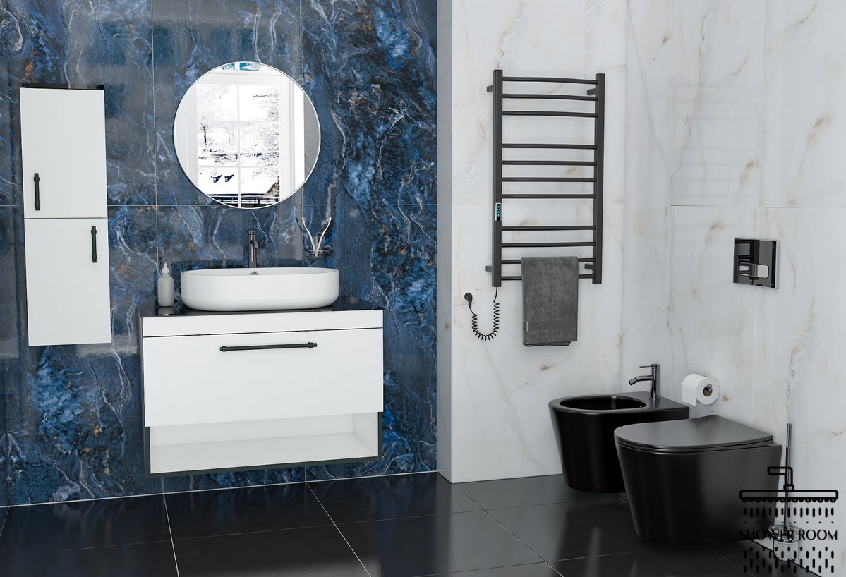 Пенал підвісний  для ванної кімнати, Imprese BLACK EDGE f32113W, білий