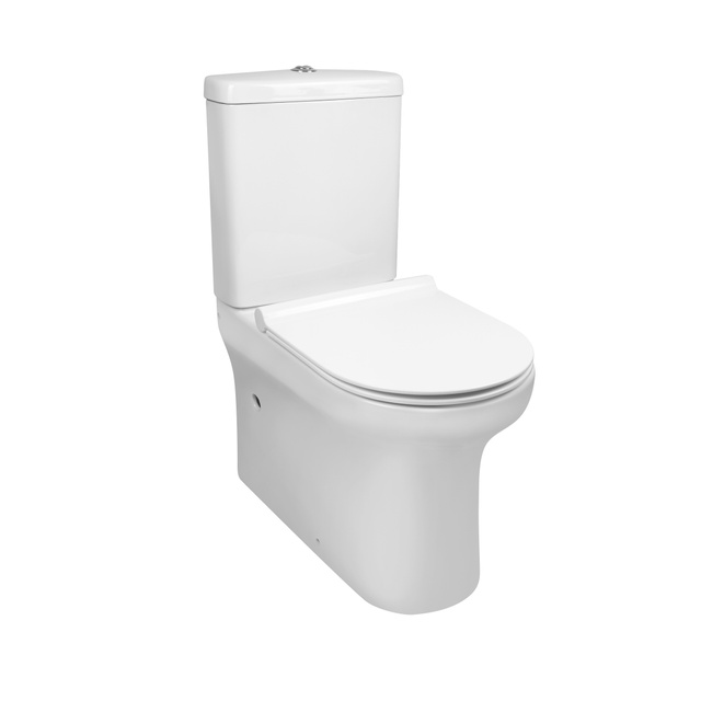 Унітаз-компакт Qtap Aquarius безобідковий з сідінням Soft-close QT2122C665PW