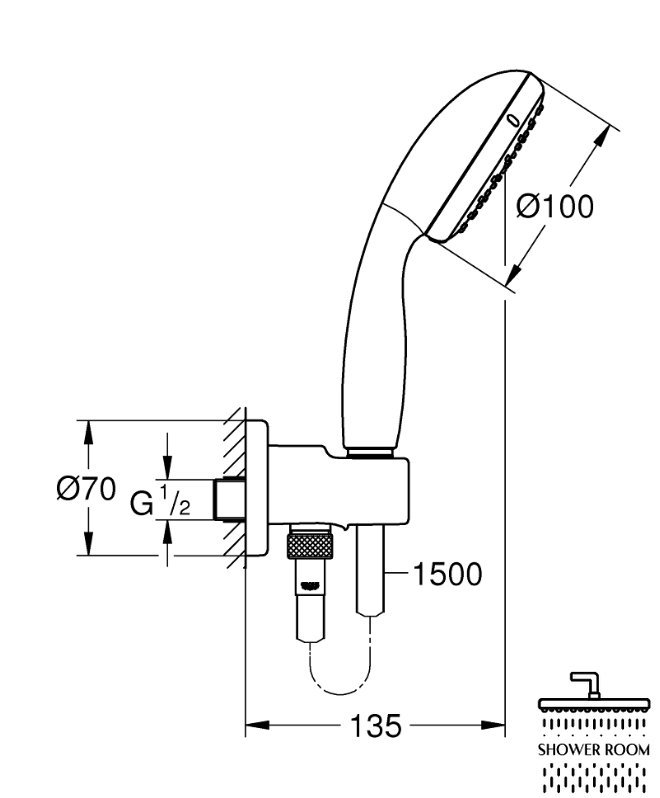 Душова система Grohe BauCurve UA2904300L