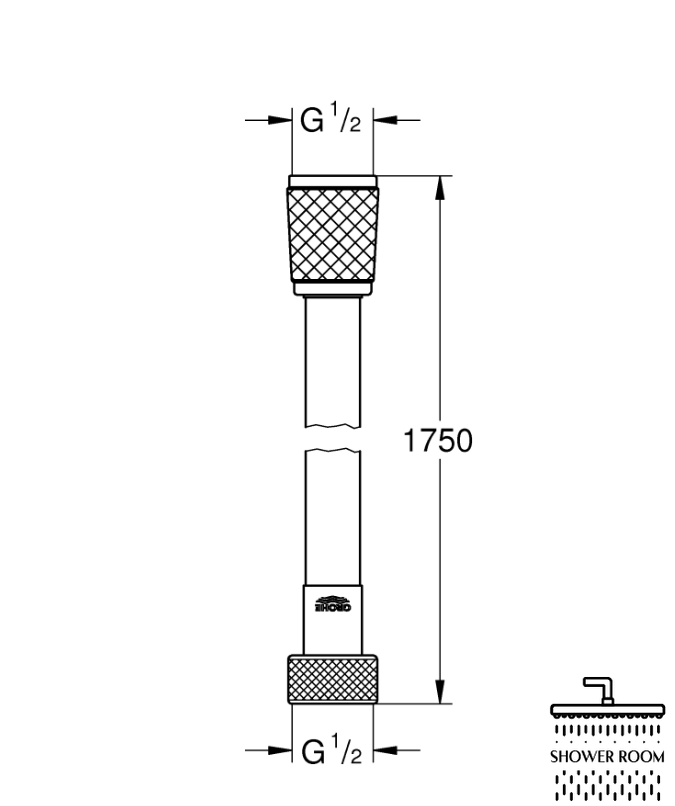 Душовий шланг 1750 мм Grohe VitalioFlex Trend (28742002)