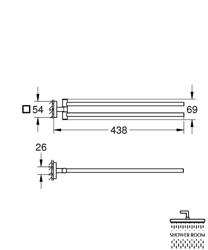 Держатель полотенца Grohe QuickFix Start Cube (40976000)