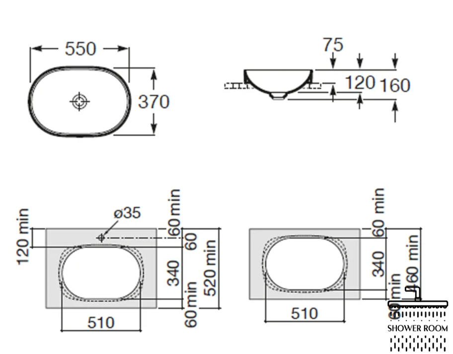 Раковина Roca Inspira Round 55x37 см (A327527000)