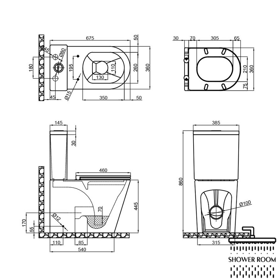 Унитаз-компакт Qtap Scorpio безободковый с сиденьем Soft-close QT14222125ARW