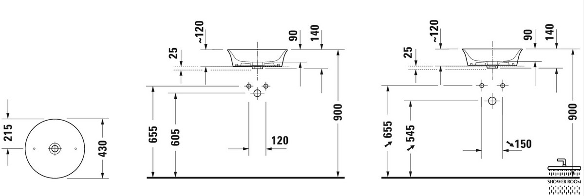 Умивальник на стільницю Duravit White Tulip 43 см, білий (236243000)