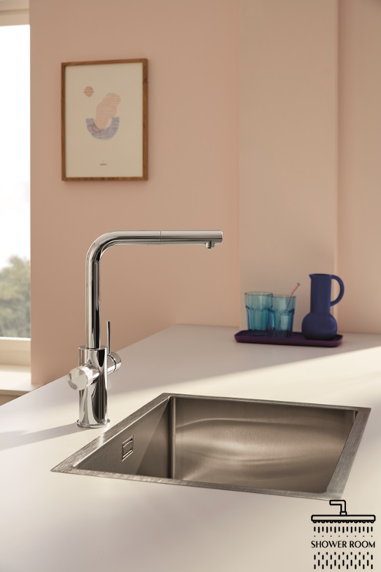 Змішувач для кухні з фільтром Grohe Blue Pure Minta з висувним виливом (30601000)