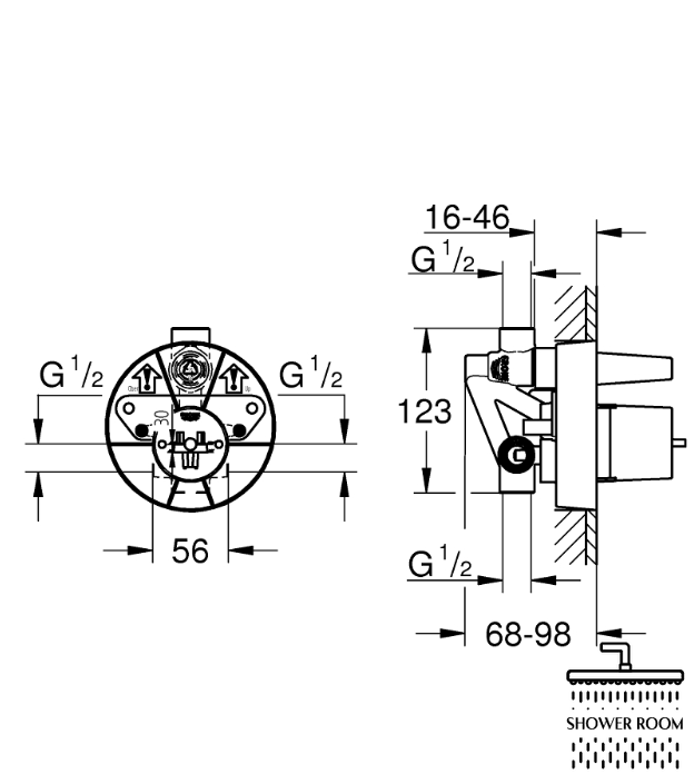 Душевая система скрытого монтажа Grohe BauClassic 26668000_29047000_32963000_26406003