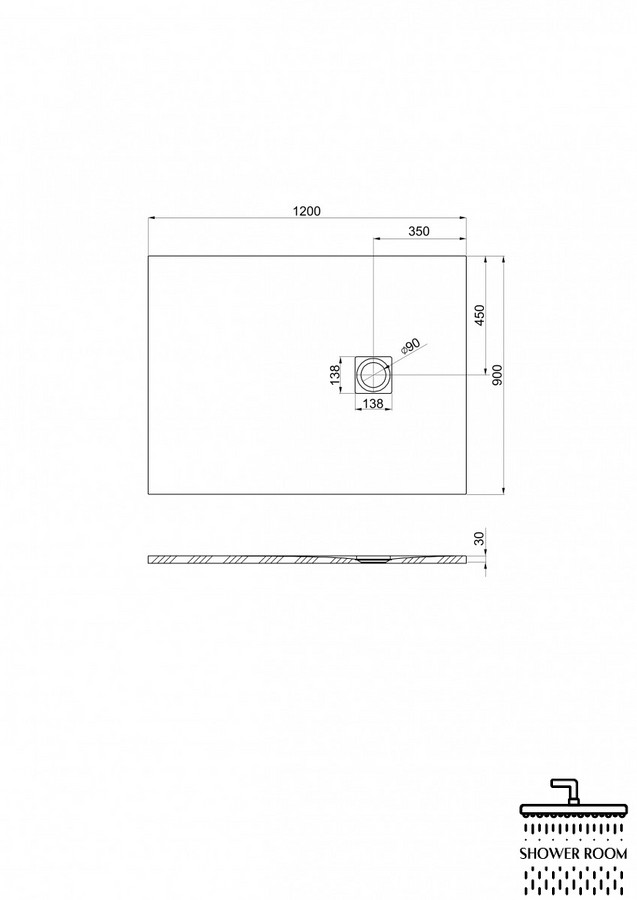 Піддон Roca Ignis 120x90, Cemento AP7014B038401300