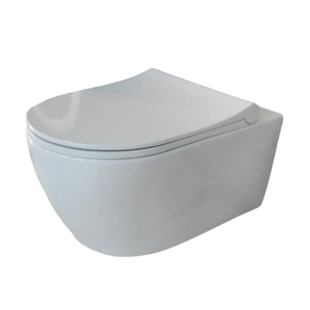 Унитаз подвесной безободковый Quarter Bath Deep с крышкой Slim, белый 70DE03054.00.1_30SCD.03WG