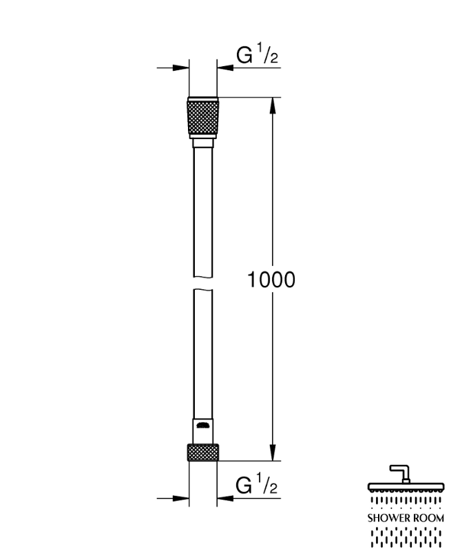 Душовий шланг 1000 мм Grohe Silverflex (26334001)