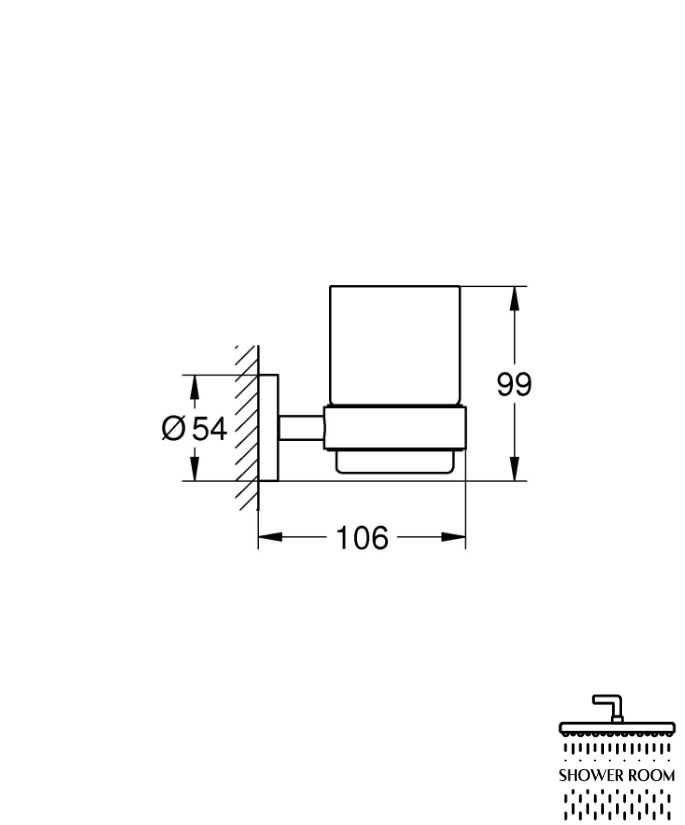 Стакан стеклянный с держателем Grohe QuickFix Start (411942430)