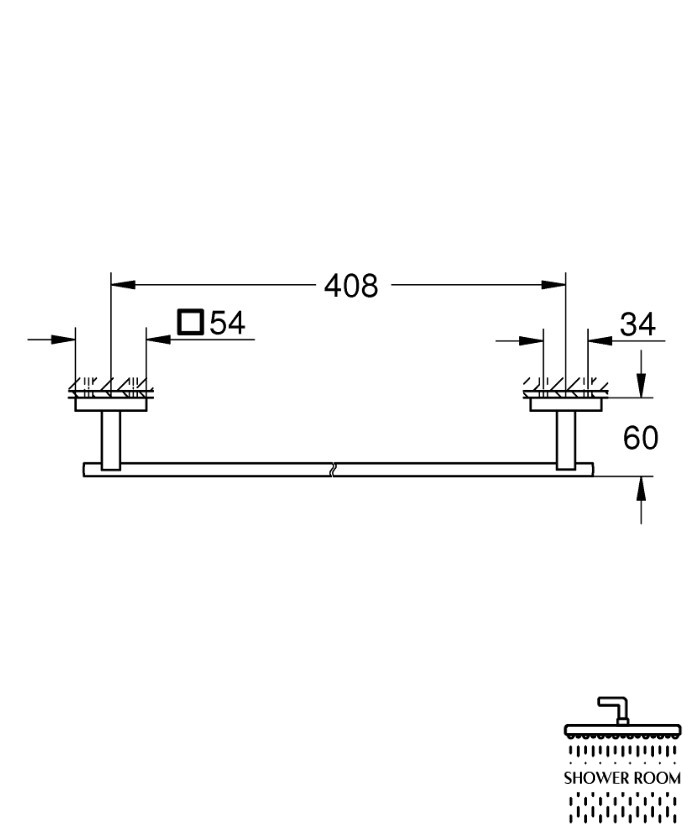 Тримач для банного рушника 450мм Grohe QuickFix Start Cube (40987000)