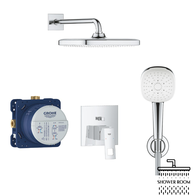 Душова система Grohe Eurocube прихованого монтажу з Tempesta Cube 110 UA25289000