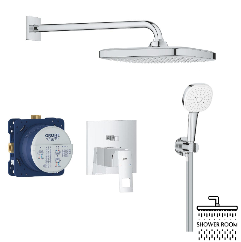 Душова система Grohe Eurocube прихованого монтажу з Tempesta Cube 110 UA25289000