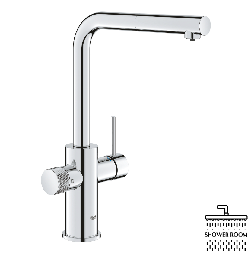 Змішувач для кухні з фільтром Grohe Blue Pure Minta з висувним виливом (30601000)