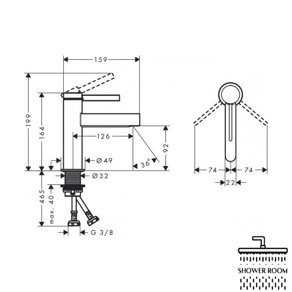 Змішувач для раковини 100, HANSGROHE FINORIS 76010000, хром