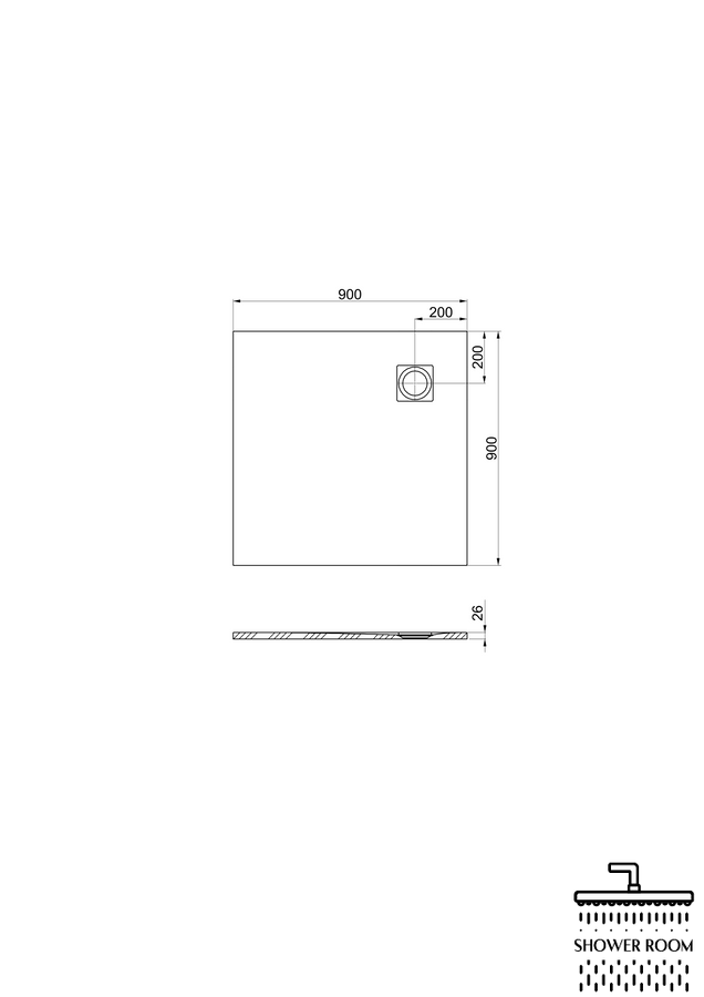 Піддон Roca Ignis 90x90, Cemento AP70238438401300