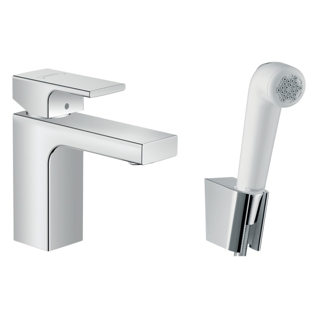 Змішувач для умивальника з гігієнічною лійкою 100, HANSGROHE VERNIS SHAPE 71216000, хром