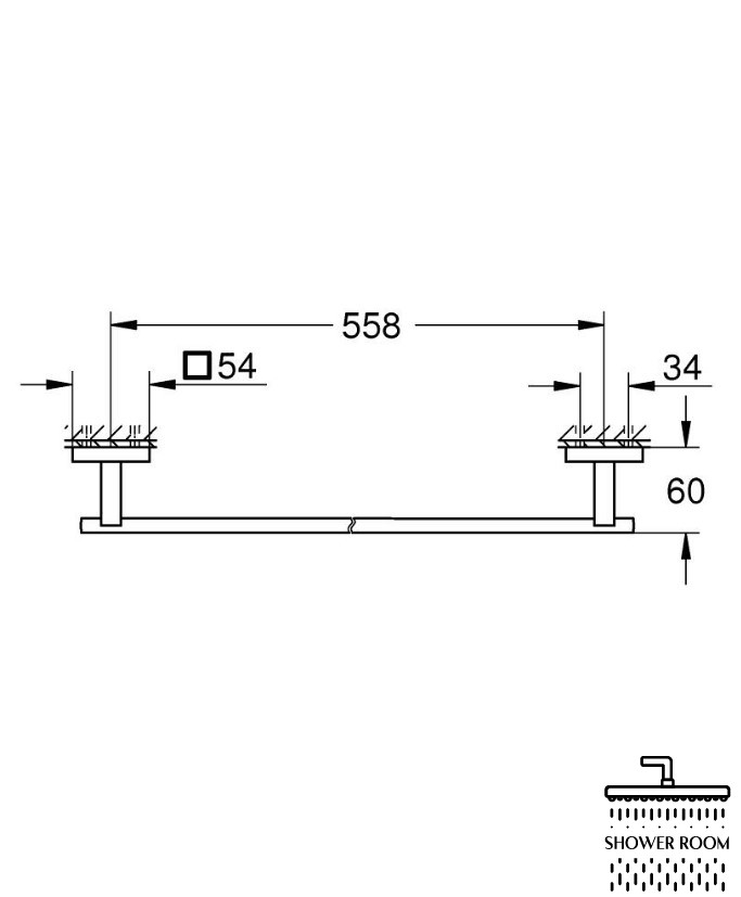 Тримач для банного рушника 600мм Grohe QuickFix Start Cube (41089000)