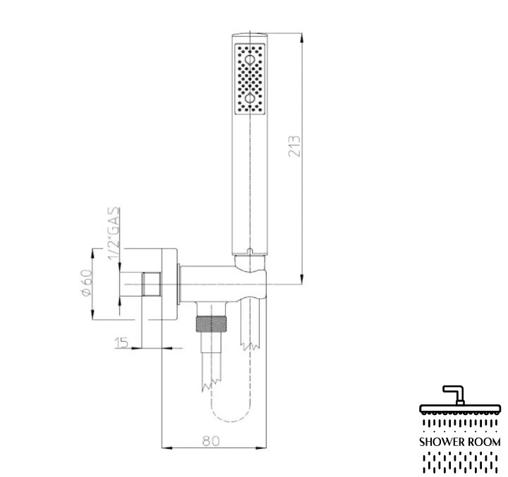 Ручний душ BOSSINI ZEN зі шлангом Cromolux 150 см, чорний матовий (C12002C00073004)