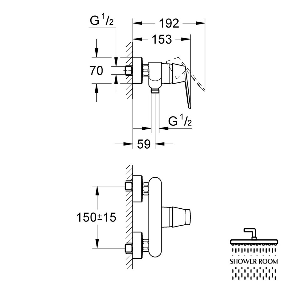 Смеситель для душа Grohe Eurosmart Cosmopolitan 32837000