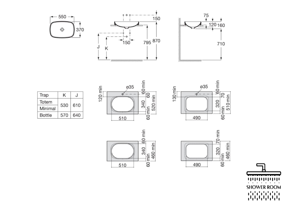 Раковина Roca Inspira Soft 55x37 см (A327504000)