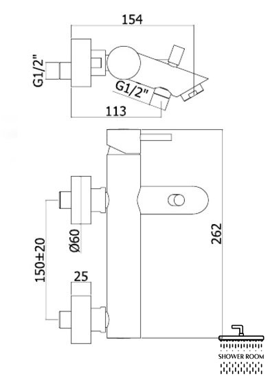 Смеситель для ванны Paffoni Light, черный (LIG023NO)