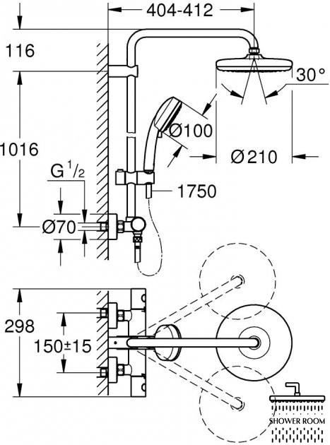 Душова система Grohe Tempesta Cosmopolitan 27922001