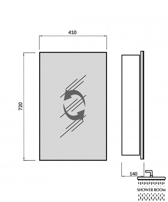 Дзеркальна шафа Мойдодир Руна-41 у ванну кімнату з підсвіткою