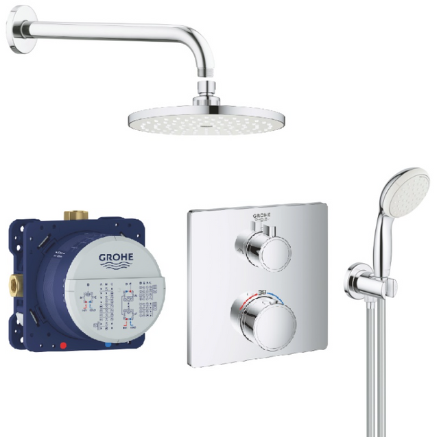 Душовий комплект із системою Grohe Grohtherm Tempesta Cosmopolitain 200 (UA3472900A)