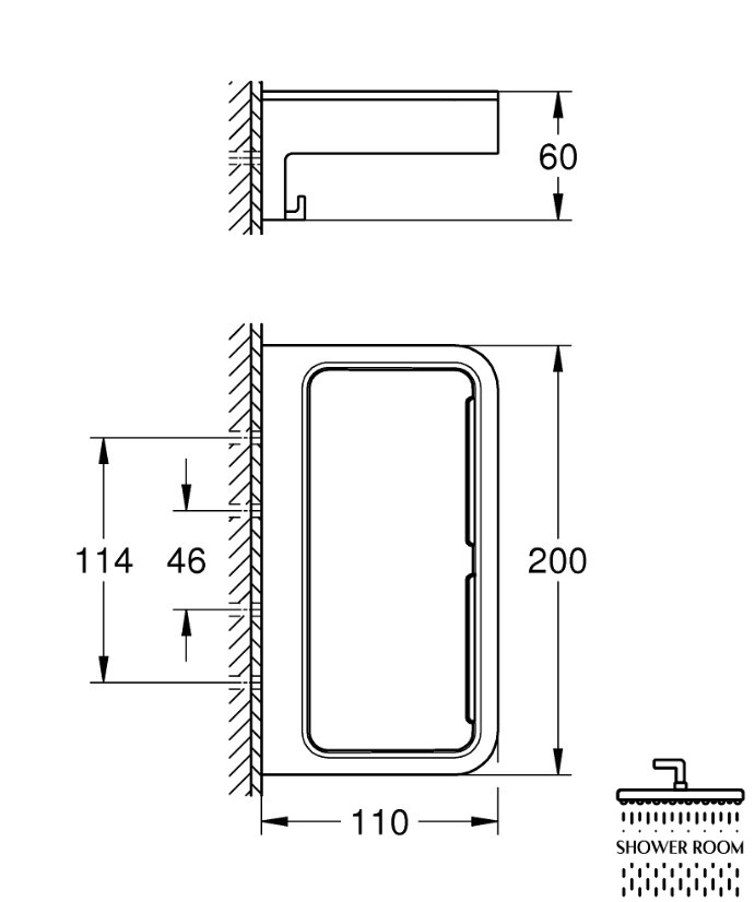 Полочка для душа с держателем Grohe QuickFix Start Cube (41107000)