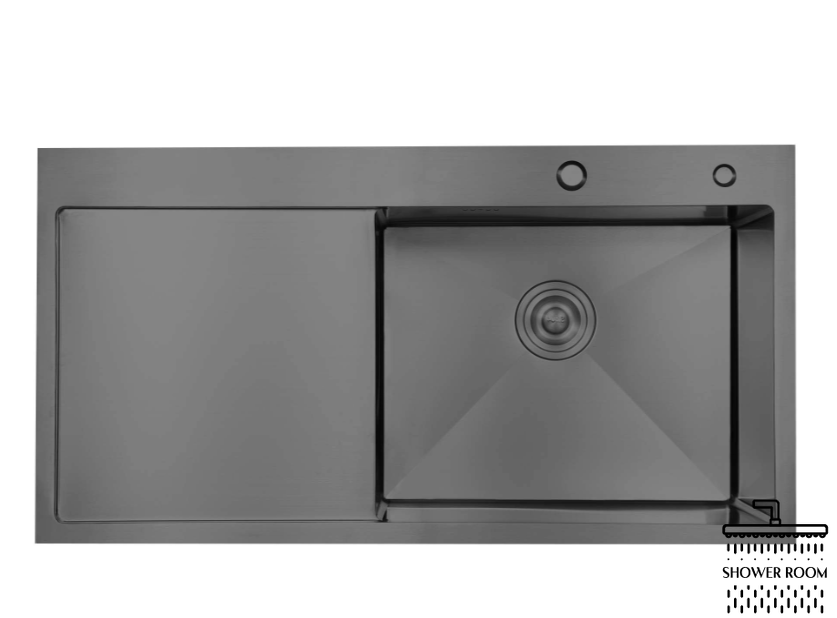 Мийка для кухні Lidz інтегрована Handmade H7849BL крило ліворуч (LDH6545BPVD43623) Brushed Black PVD 3,0/1,0 мм