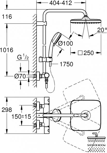 Душевая система Grohe Tempesta Cosmopolitan 26689000