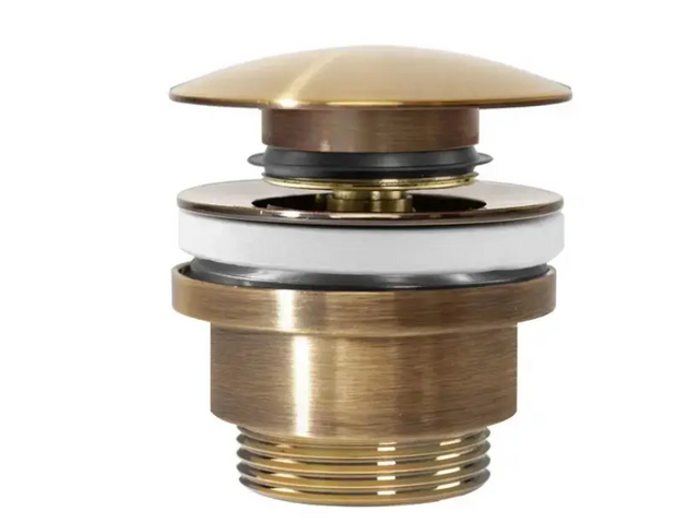 Донный клапан для раковины (умывальника) REA ANTIQUE BRUSHED GOLD CLIK-CLAK REA-A8110, золото матовое