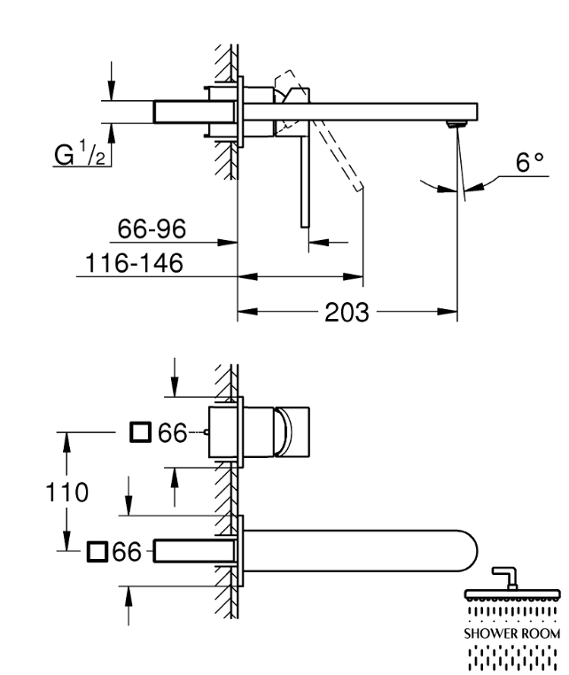 Смеситель для раковины Grohe Plus на 2 отверстия L-Size (29306003)