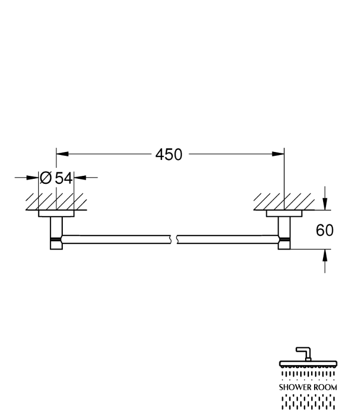 Тримач для рушника Grohe QuickFix Start 450 мм (41197000)