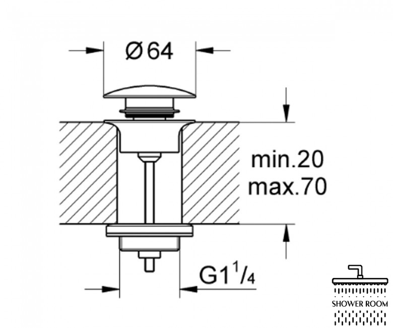 Донний клапан Grohe, чорний матовий (29510KF0)