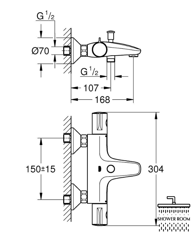 Термостат для ванны Grohe Grohtherm 800 (1022032430)