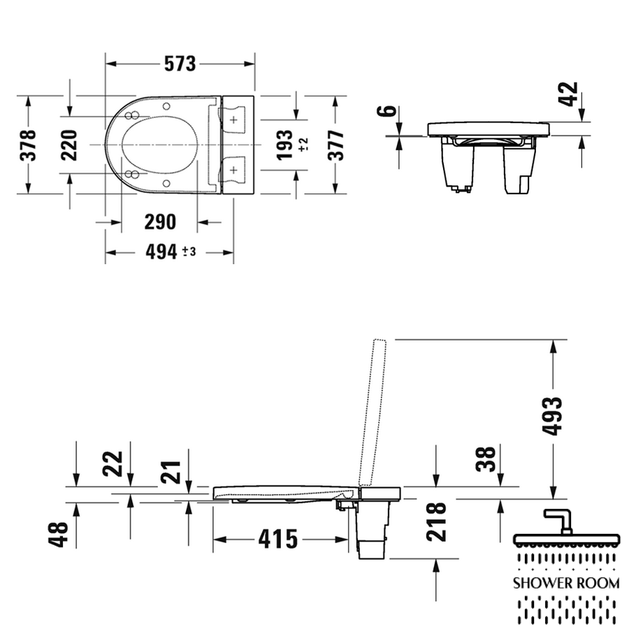 Крышка-биде для унитаза Duravit SensoWash Stark fLite (612001012000310)