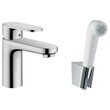 Смеситель для умывальника с гигиенической лейкой 100, HANSGROHE VERNIS BLEND 71215000, хром