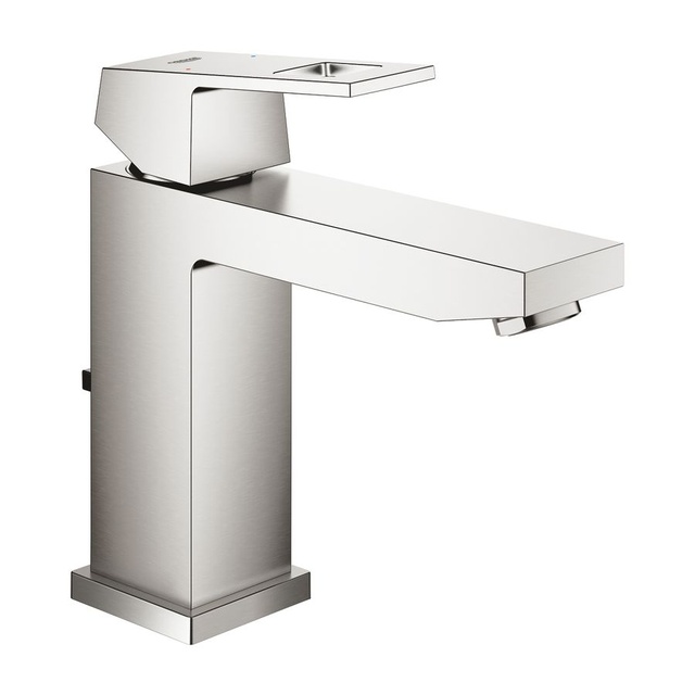 Змішувач для умивальника Grohe Eurocube M-Size, з донним клапаном, сталь (23445DC0)