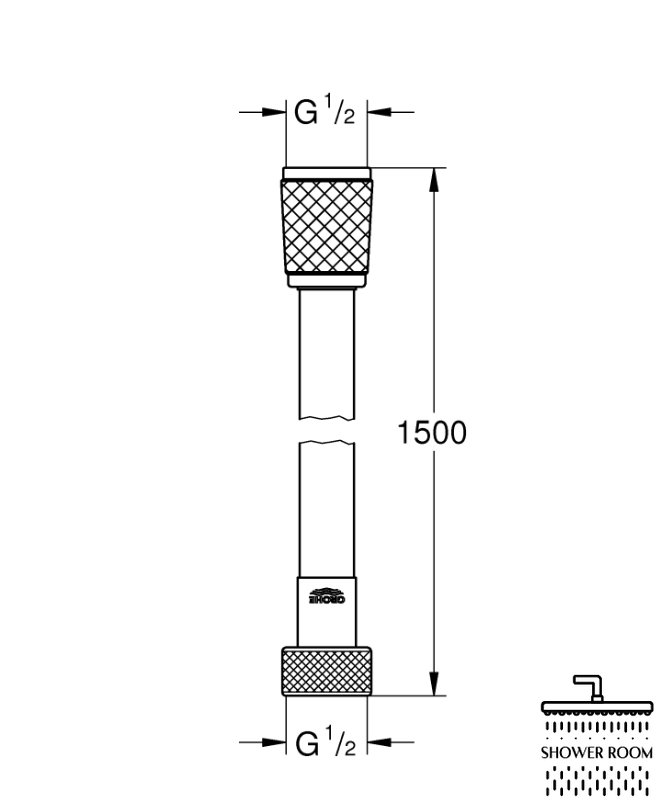 Душовий шланг 1500 мм Grohe Relexaflex (28151002)