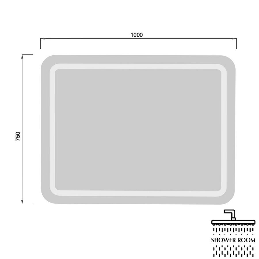 Дзеркало Мойдодир Палермо 100х75/75x100 см з LED-підсвічуванням