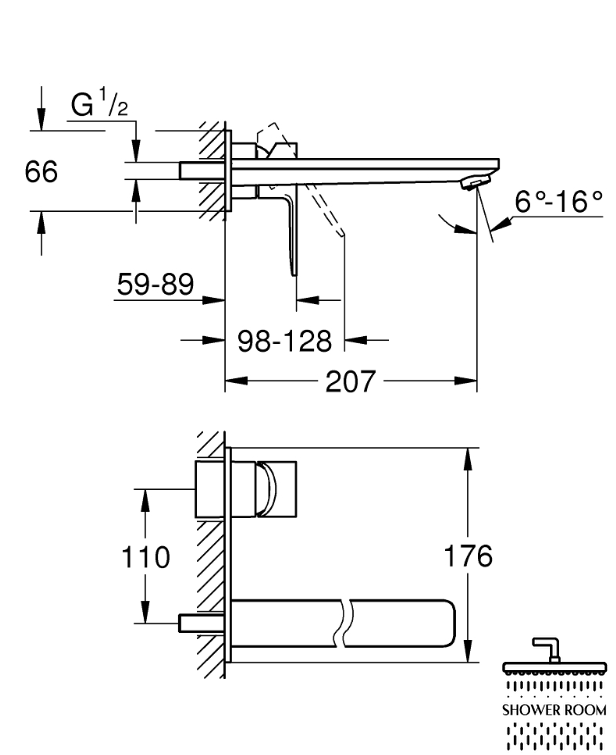 Змішувач для раковини Grohe Lineare на 2 отвори L-Size (23444001)