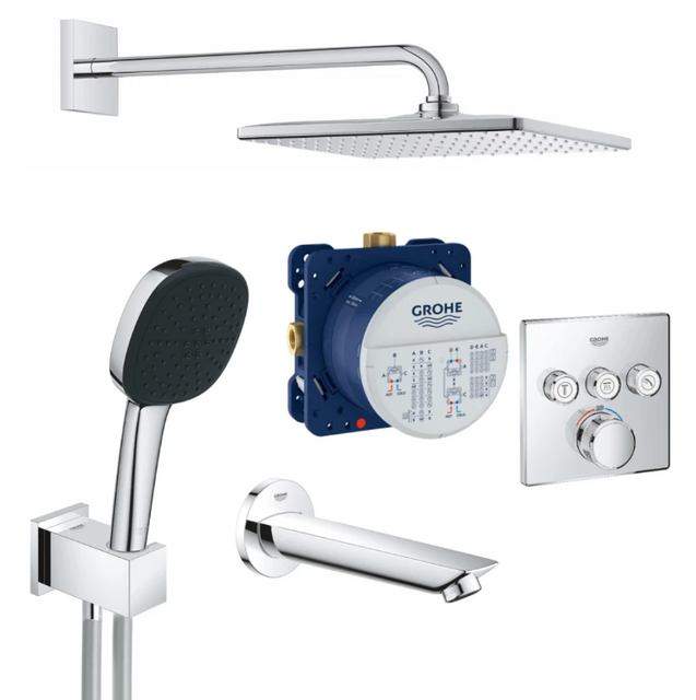 Душова система для ванни прихованого монтажу  Grohe QuickFix SmartControl UA202802C3 термостатична