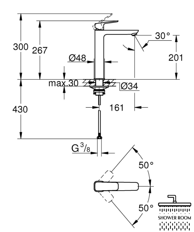 Смеситель для раковины Grohe Cubeo XL-размера (1017290000)