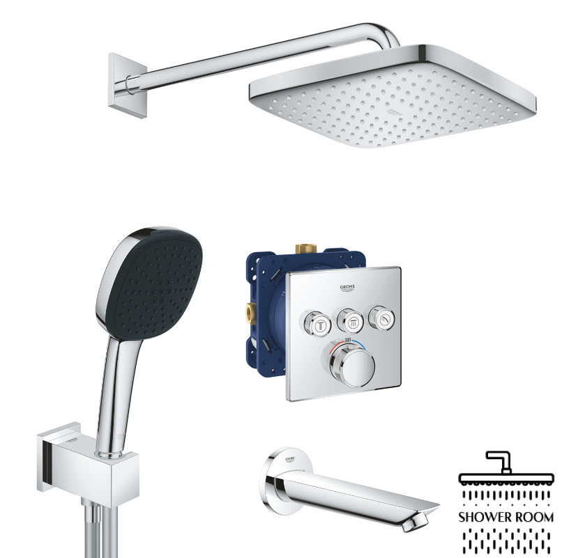 Душова система для ванни прихованого монтажу  Grohe QuickFix SmartControl UA202802C3 термостатична