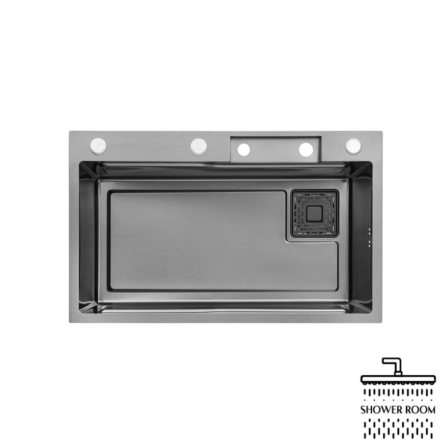 Кухонна мийка Kroner SET7546HM PVD (3/0.7 мм) з подрібнювачем відходів 550W