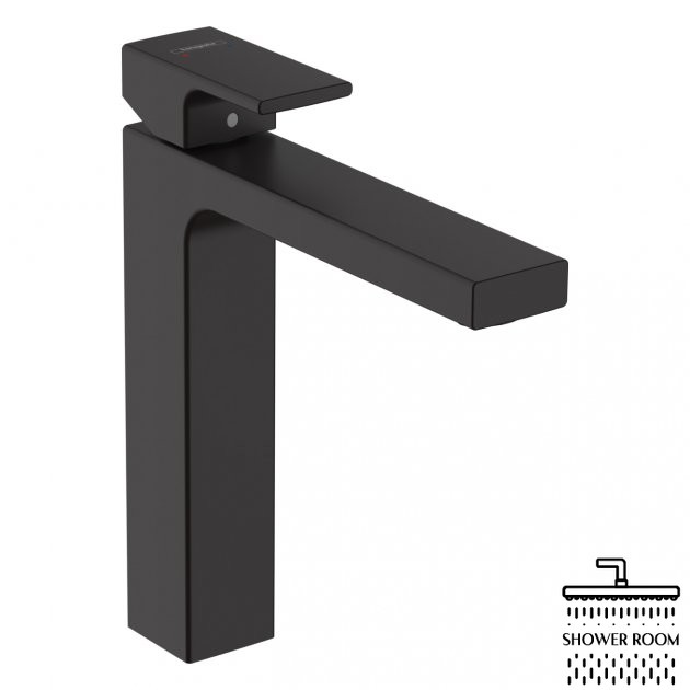 Змішувач для умивальника високий, HANSGROHE VERNIS 190 SHAPE 71562670, чорний матовий