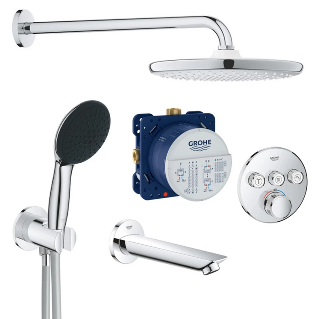 Душова система для ванни Grohe прихованого монтажу QuickFix SmartControl UA202802R3 термостатична