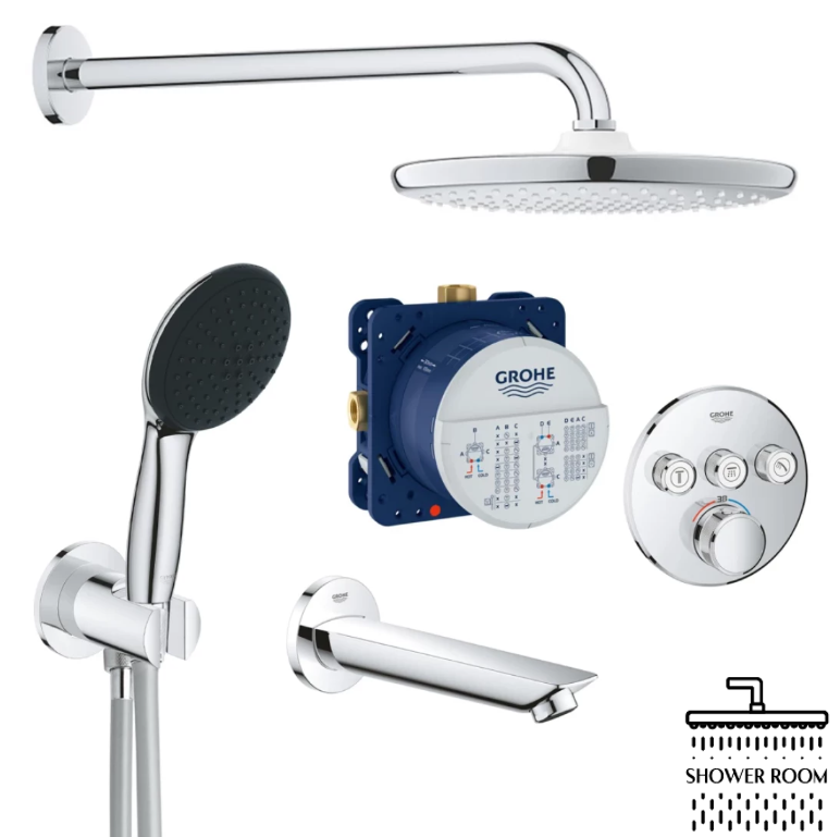 Душевая система для ванны Grohe скрытого монтажа термостатическая QuickFix SmartControl UA202802R3 термостатическая